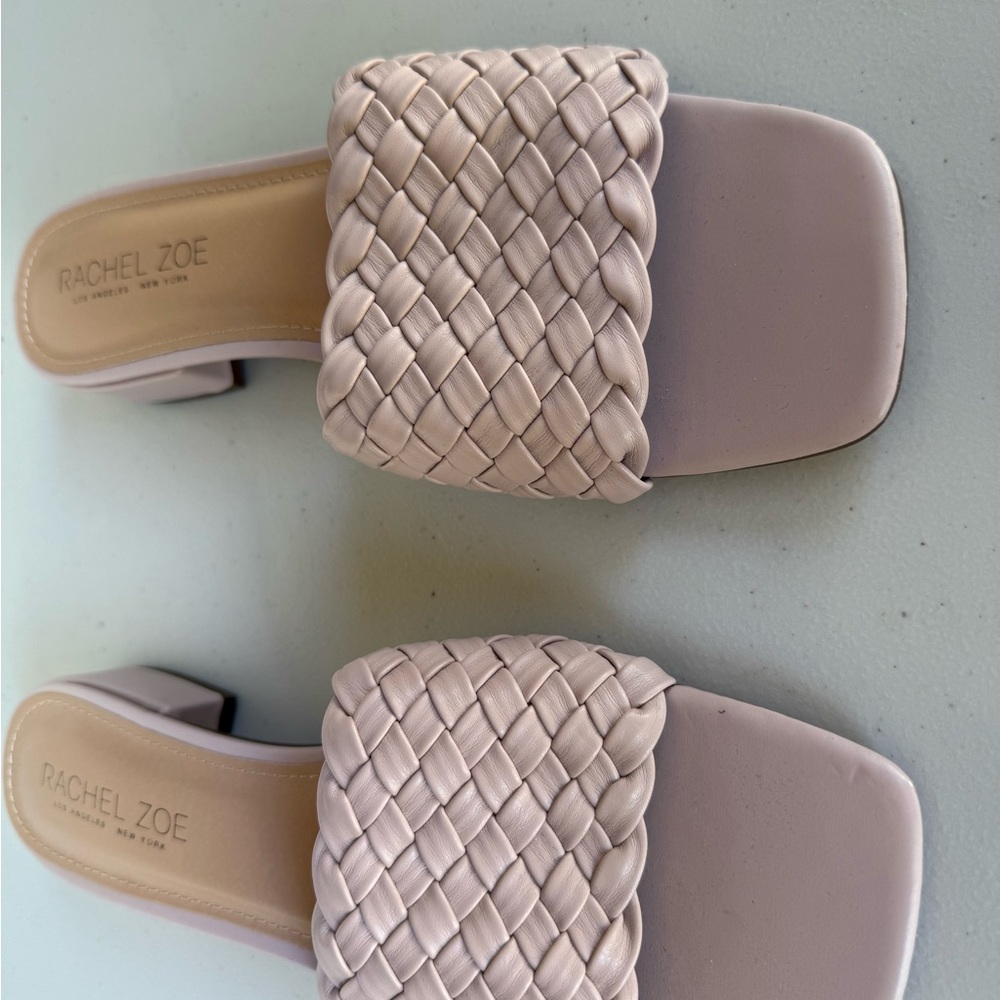 Rachel Zoe Pink Woven Sandals Modern Minimalist Design